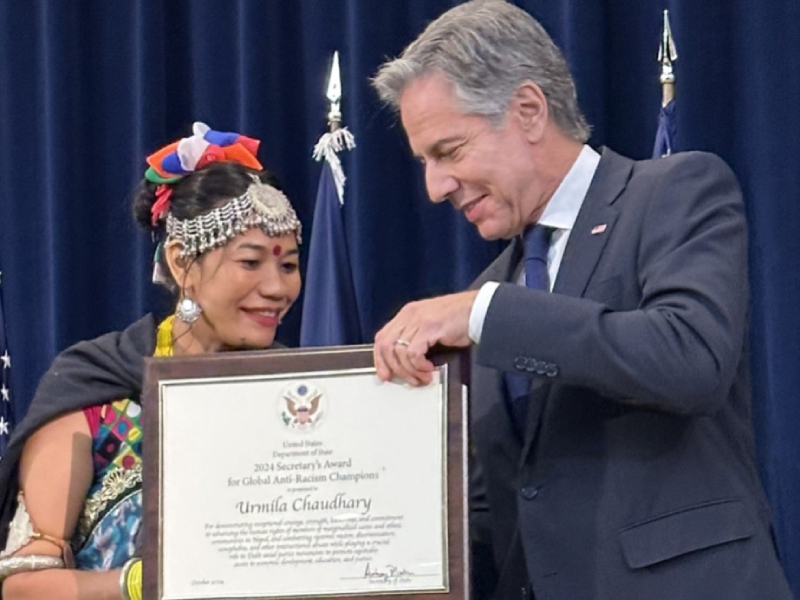 अभियन्ता उर्मिला चौधरीलाई ग्लोबल एन्टी–रेसिज्म च्याम्पियन