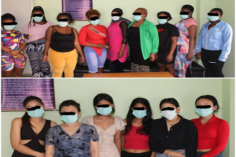 अनैतिक क्रियाकलापमा संलग्न ९ विदेशीसहित १५ महिला ठमेलबाट पक्राउ