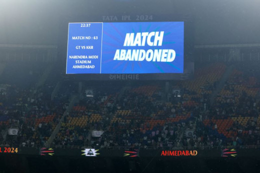 वर्षाले कोलकाता र गुजरातबीचको खेल रद्द, दुवै टिमले अंक बाँडे