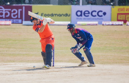 नेदरल्यान्ड्सविरुद्ध जितका लागि नेपालले पायो १८५ रनको लक्ष्य