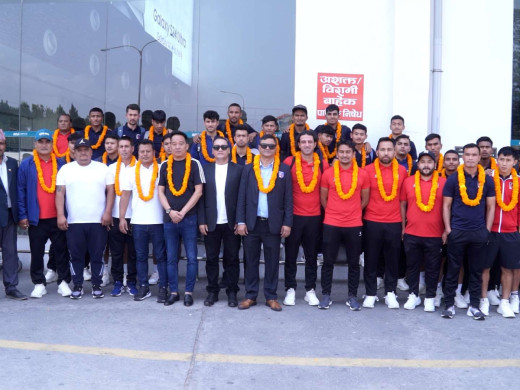 नेपाली फुटबल टोली स्वदेश फिर्ता