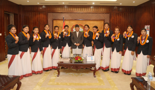 एसियन गेम्सका पदक विजेतासँग प्रधानमन्त्रीको भेट