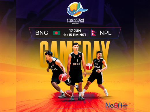 फाइभ नेसन्स पुरुष बास्केटबल च्याम्पियनसिपमा नेपाल र बंगलादेश भिड्दै