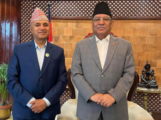 प्रधानमन्त्रीसँग गण्डकीका मुख्यमन्त्रीको भेटवार्ता