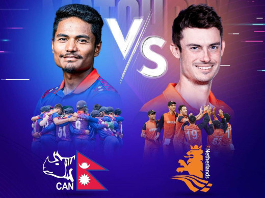 नेपालले नेदरल्यान्ड्सलाई दियो १६८ रनको विजयी लक्ष्य 