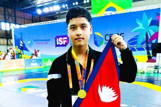 आईएसएफ यू—१५ जिम्न्यासाइडमा कार्कीले जिते स्वर्ण