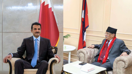 कतारका राजा थानी र प्रधानमन्त्री दाहालबीच भेटवार्ता हुँदै