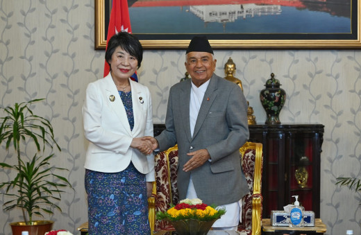 राष्ट्रपतिसँग जापानका विदेशमन्त्री योकोको शिष्टाचार भेट