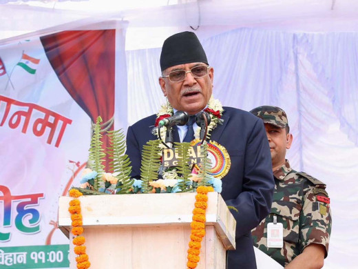 बूढीगण्डकी आयोजनाको फिल्ड कार्यालय उद्घाटन गर्न प्रधानमन्त्री प्रचण्ड गोरखाको सिउरेनीटार जाँदै