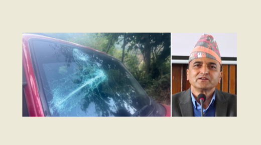 योगेश भट्टराई सवार गाडी तोडफोड