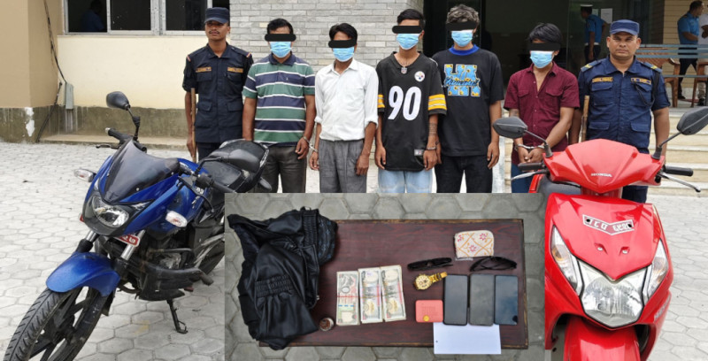 दिनदहाडै हतियार देखाएर लुटपाट गर्ने तीनजना पक्राउ