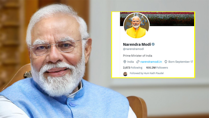 एक्समा विश्वासकै बढी फलो गरिने नेता बने नरेन्द्र मोदी