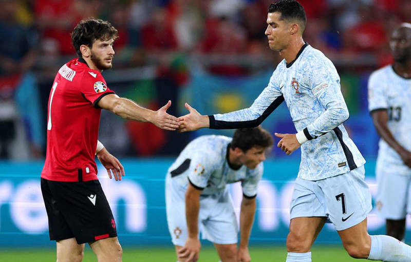 जर्जियासँग पोर्चुगल २–० ले स्तब्ध