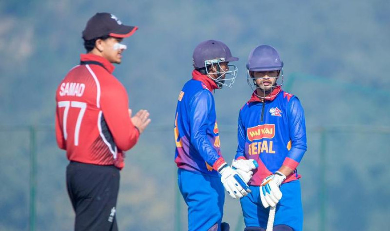 नेपालले दियो हङकङलाई २६६ रनको लक्ष्य, तीन ब्याटरको अर्धशतक