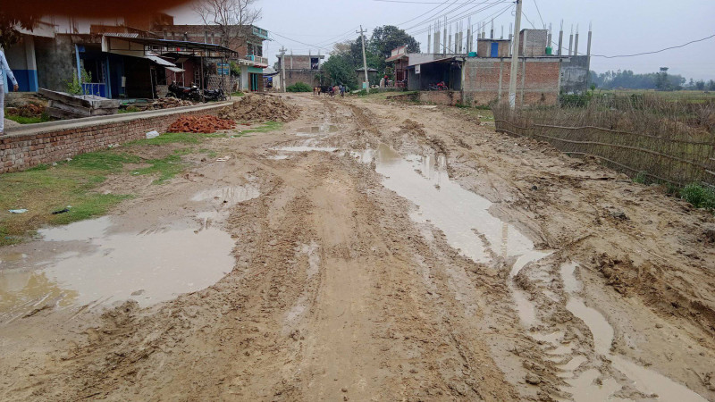 हिलाम्मे खेतजस्तै सडकको अवस्था, वडाध्यक्ष भन्छन् ‘सडकका कारण जनता जोगाउनै कठिन भइसक्यो’