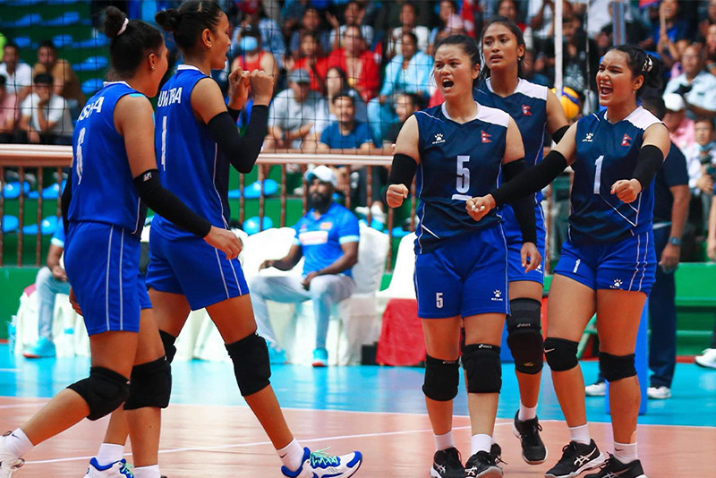 नेपाल काभा महिला भलिबलको फाइनलमा, उपाधिका लागि भारतसँग खेल्ने