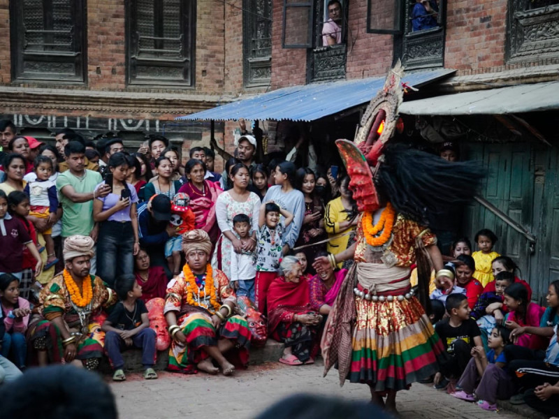 तस्बिरमा हेर्नुहोस् पनौती नवदुर्गा जात्रा 