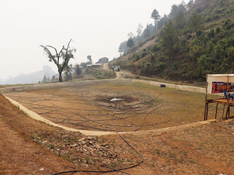 डोजर लगाएपछि बागलुङका ताल सुक्दै