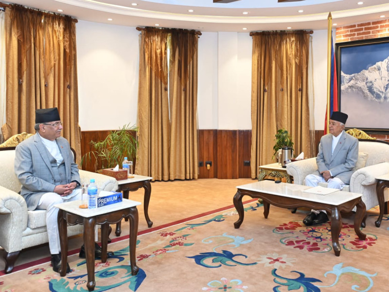राष्ट्रपति पौडेल र प्रधानमन्त्री प्रचण्डबीच भेटवार्ता
