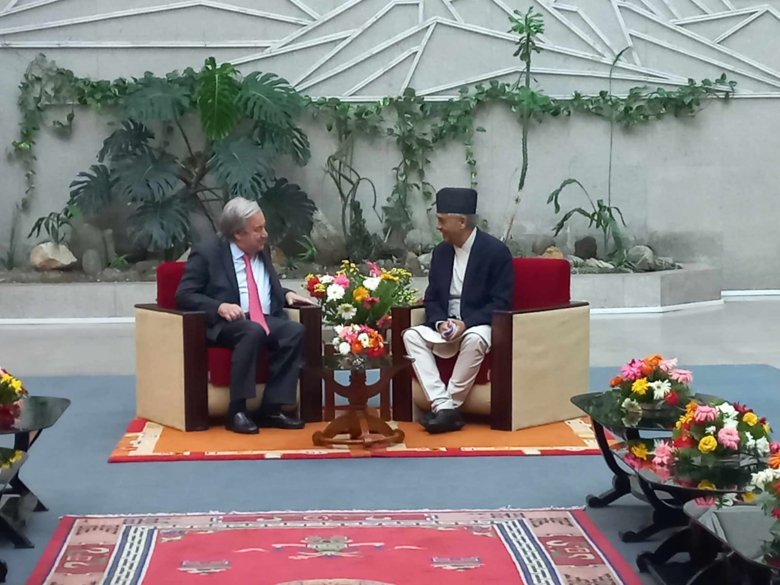 महासचिव गुटेरेस र कांग्रेस सभापति देउवाबीच भेटवार्ता