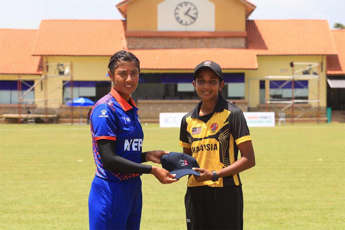 मलेसियाविरुद्ध टस जितेको नेपाल व्याटिङ्ग गर्दै