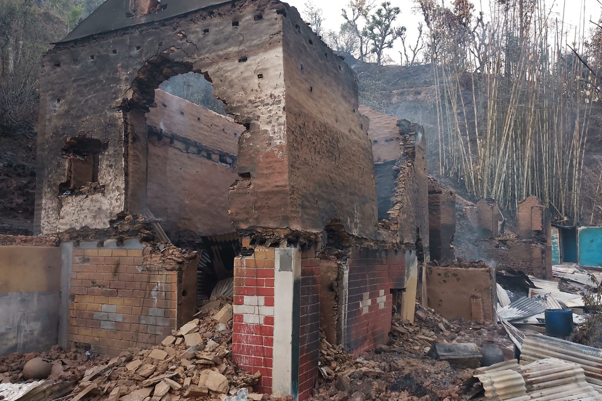 जङ्गलमा डढेलो लागेपछि गाउँ पसे जनावर