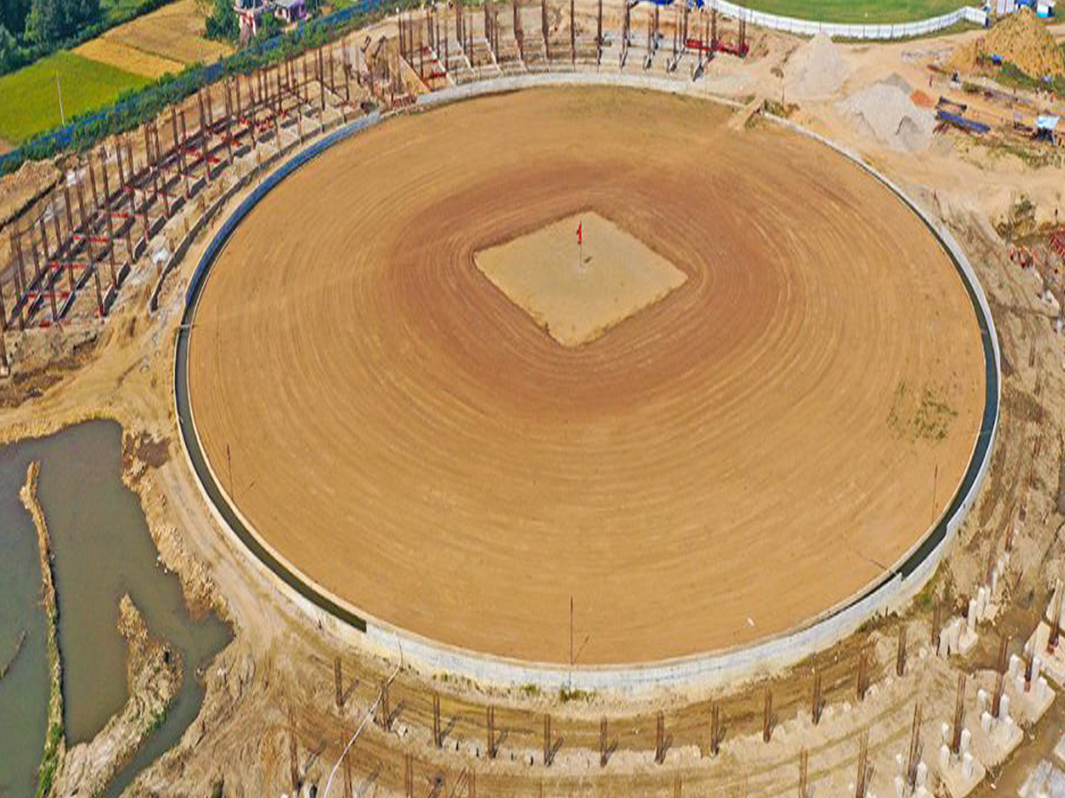 धुर्मुस–सुन्तलीले अलपत्र पारेको रंगशालाको निर्माण प्रक्रिया अघि बढ्यो