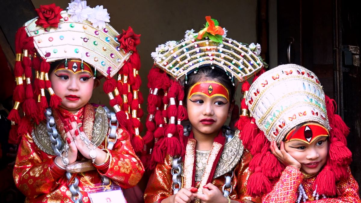 इन्द्रजात्राको अघिल्लो दिन कुमारीको पूजा