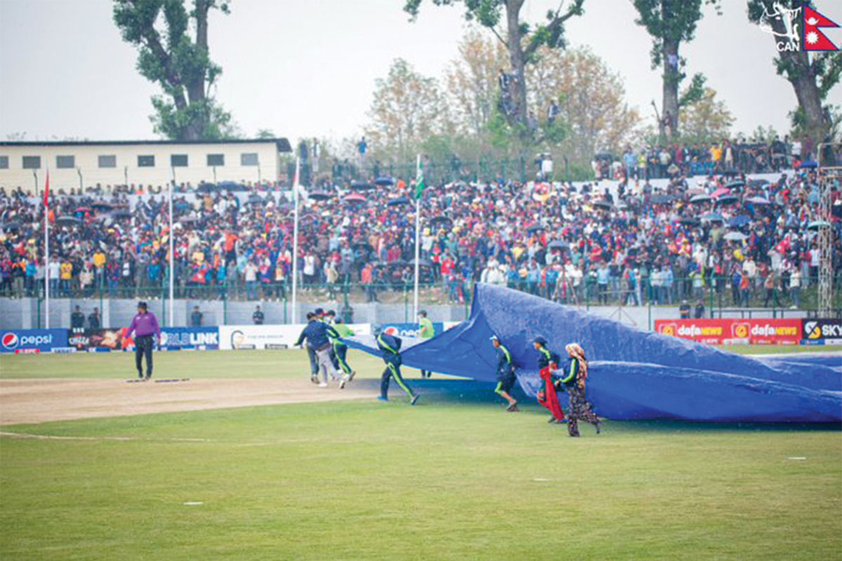 पानी परेपछि फेरि रोकियो नेपाल र कुवेतको खेल