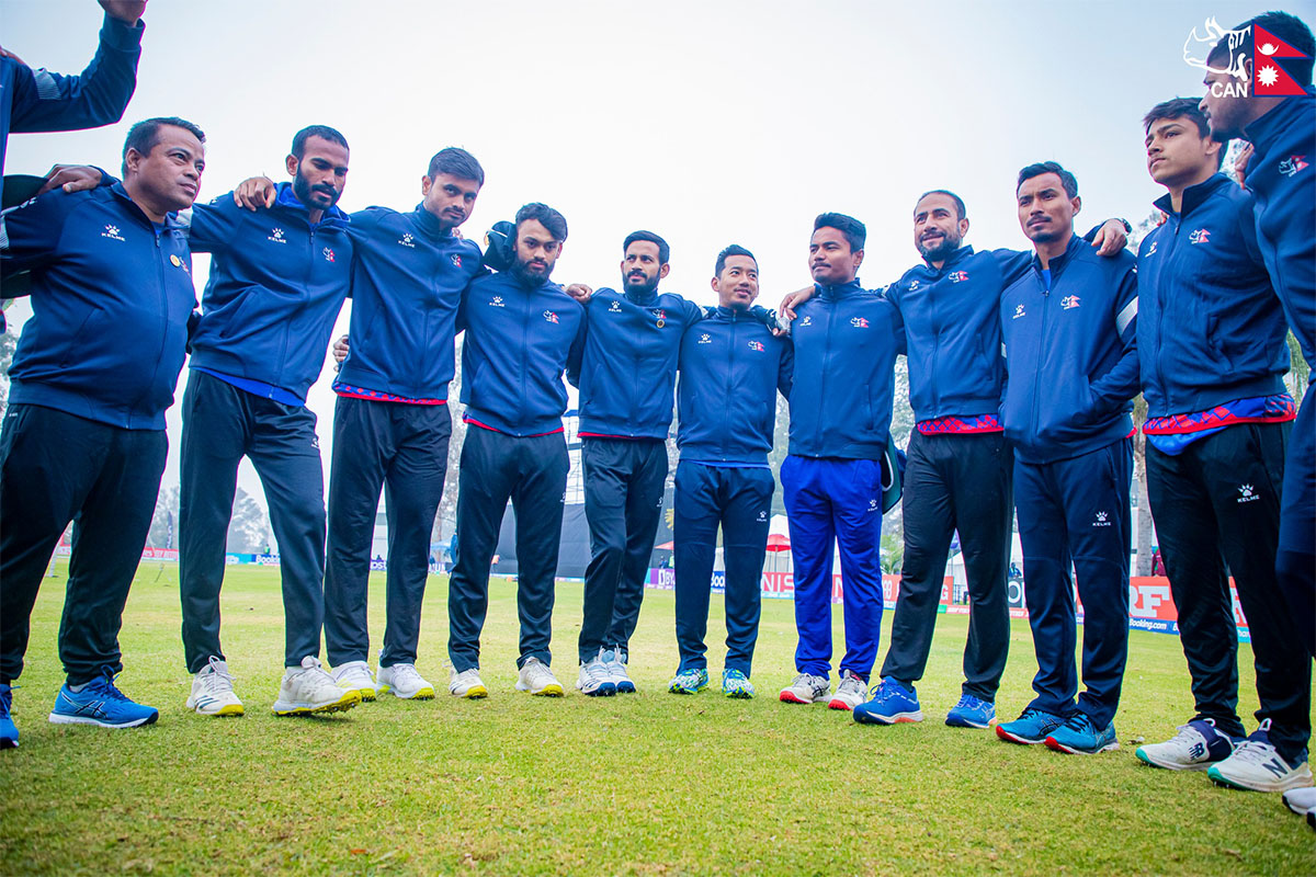 तामिल युनियनसँग दोस्रो अभ्यास खेल खेल्दै नेपाली क्रिकेट टिम