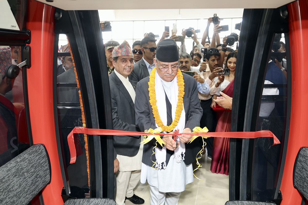 लुम्बिनी प्रदेशको पहिलो केबलकार, प्रधानमन्त्री प्रचण्डले गरे उद्घाटन