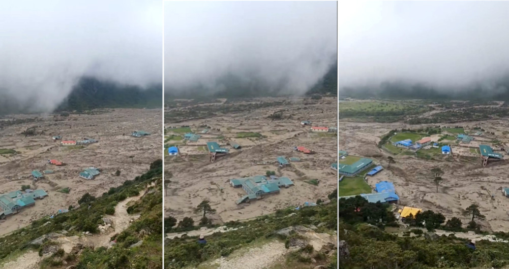 थामे बाढी अपडेटः एक जना बेपत्ता, १२ घरमा क्षति