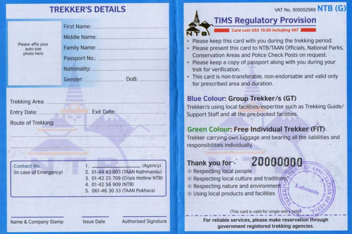 ‘टिम्स कार्ड’ लिने पर्यटक घटे